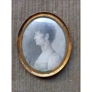 Portrait Of A Young Woman, In Pencil, Empire Period