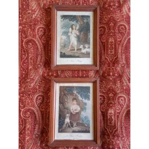 Pair Of Empire Period Engravings, The Little Shepherds
