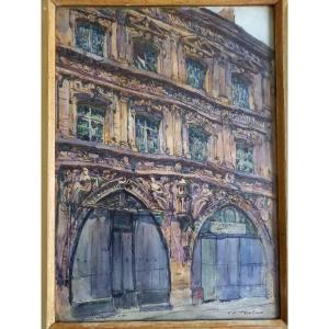 Amiens: The House Of Sagittarius Around 1930, By Fernand Fortuné Truffaut