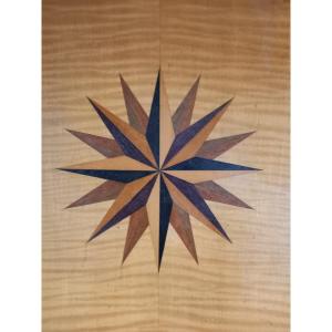 Tray Decorated With A Marquetry Wind Rose. Art Deco