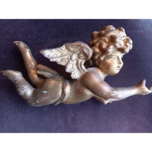 19th Century Gilded Wooden Angel 