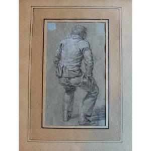 Louis Leopold Boilly : Young Man From Behind, Slapping His Thighs 