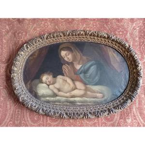 Virgin Praying Before The Sleeping Child Jesus