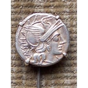 Roman Denarius From The Republican Period Mounted On A Tie Pin