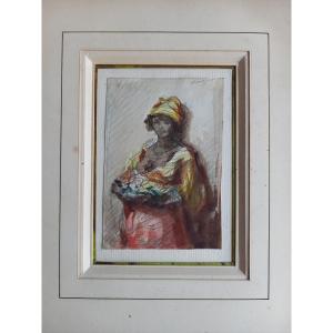 19th Century Watercolor Sketch, The Creole