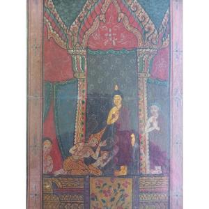 Thailand: Painting On Weaving, 19th Century