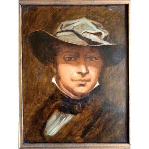 Oil On Paper Circa 1840: Portrait Of An Artist 