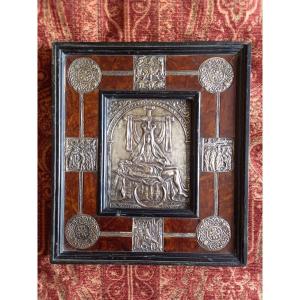 17th Century Reliquary Frame Made From Embossed Silver Leaf 