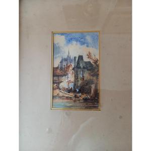 Watercolor Circa 1840: The Old Fortified Village