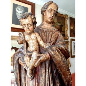 Virgin And Child, Early 18th Century, Carved Wood 