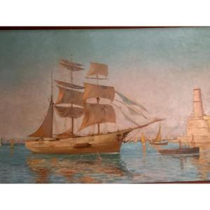 Raoul Duvernon. The Entrance To The Port Of Marseille 