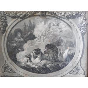 18th-century Engraving And Frame: The Milk Pot, After Fragonard