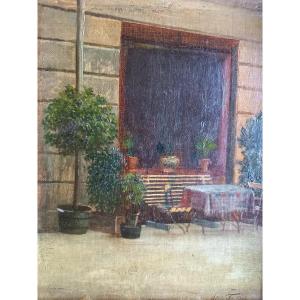 Oil On Panel. 1909. On The Terrace 