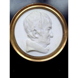 Circa 1830. Miniature. Biscuit Porcelain Portrait Of Alexandre Brongniart