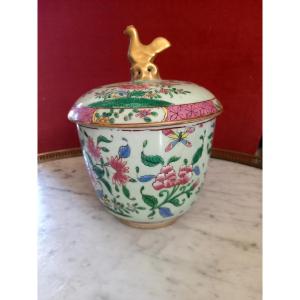 China, 19th Century, Covered Pot In The Famille Rose Style 