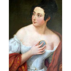 Caroline Swagers Painter. 1835 . Portrait Of An Elegant Young Woman