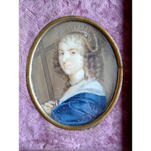 Portrait Of Ninon De Lenclos Miniature After Jean Petitot
