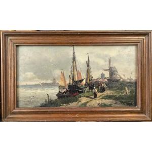 Jules Noel "marine Aux Moulins"