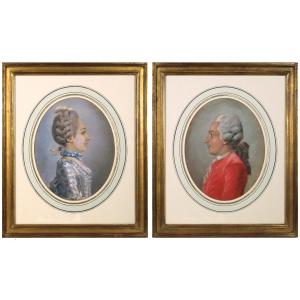 Pair Of Pastel Portraits