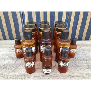 Set Of 14 Pharmacy Jars From The 19th Century