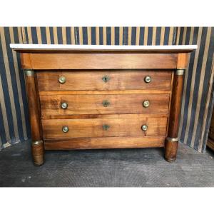 Empire Period Chest Of Drawers In Walnut