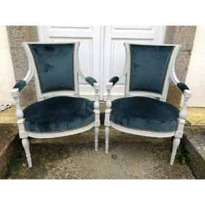 Pair Of Lacquered Directoire Period Armchairs