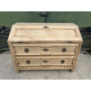 Louis XVI Period Sloping Desk In Natural Oak 