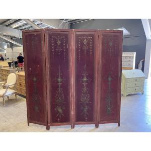 Art Nouveau Painted Screen 