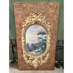 19th Century Wallpaper Depicting Vesuvius 