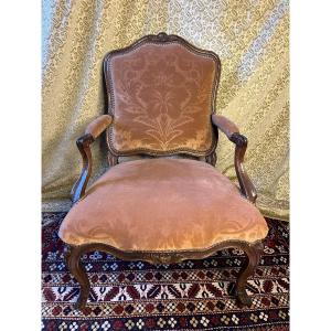 Louis XV Period Flat Backrest In Natural Wood