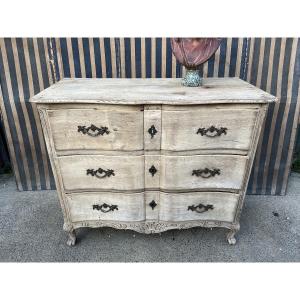 18th-century Chest Of Drawers From Namur In Natural Oak