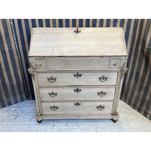 Early 19th-century Dutch Writing Desk In Natural Oak 