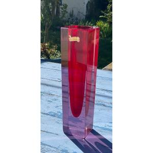 Red Vase By Flavio Poli In Murano