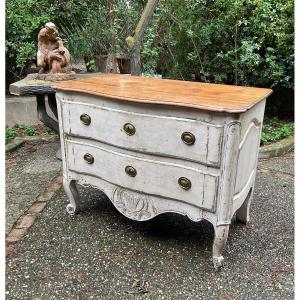 Louis XV Period Sauteuse Commode In Painted Wood
