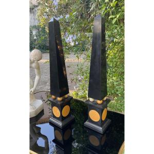 Grand Tour Pair Of Obelisks Circa 1980