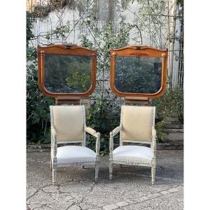 Pair Of Tuscan Mirrors From The Charles X Period, Lucca, Italy 