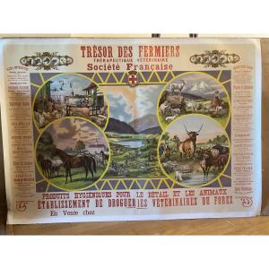 Poster Of Adolph Friedländer Treasure Of The Farmers Veterinary Therapeutic Society French.