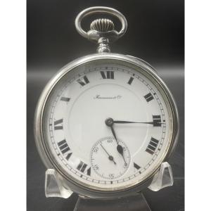 Silver Pocket Watch From The Prestigious Italian Watchmaking Company Hausmann&co.