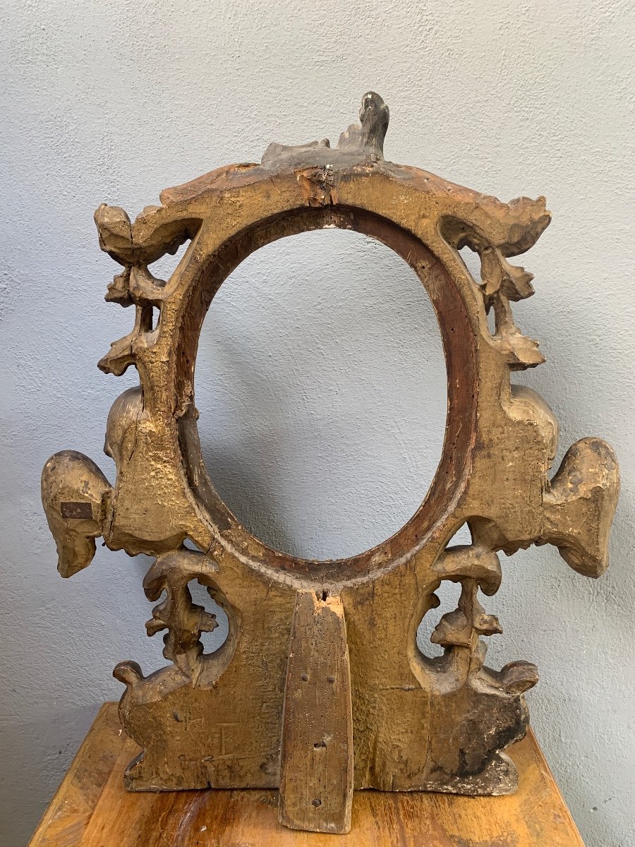 Specchiera in legno dorata a mecca Luigi XIII-photo-3