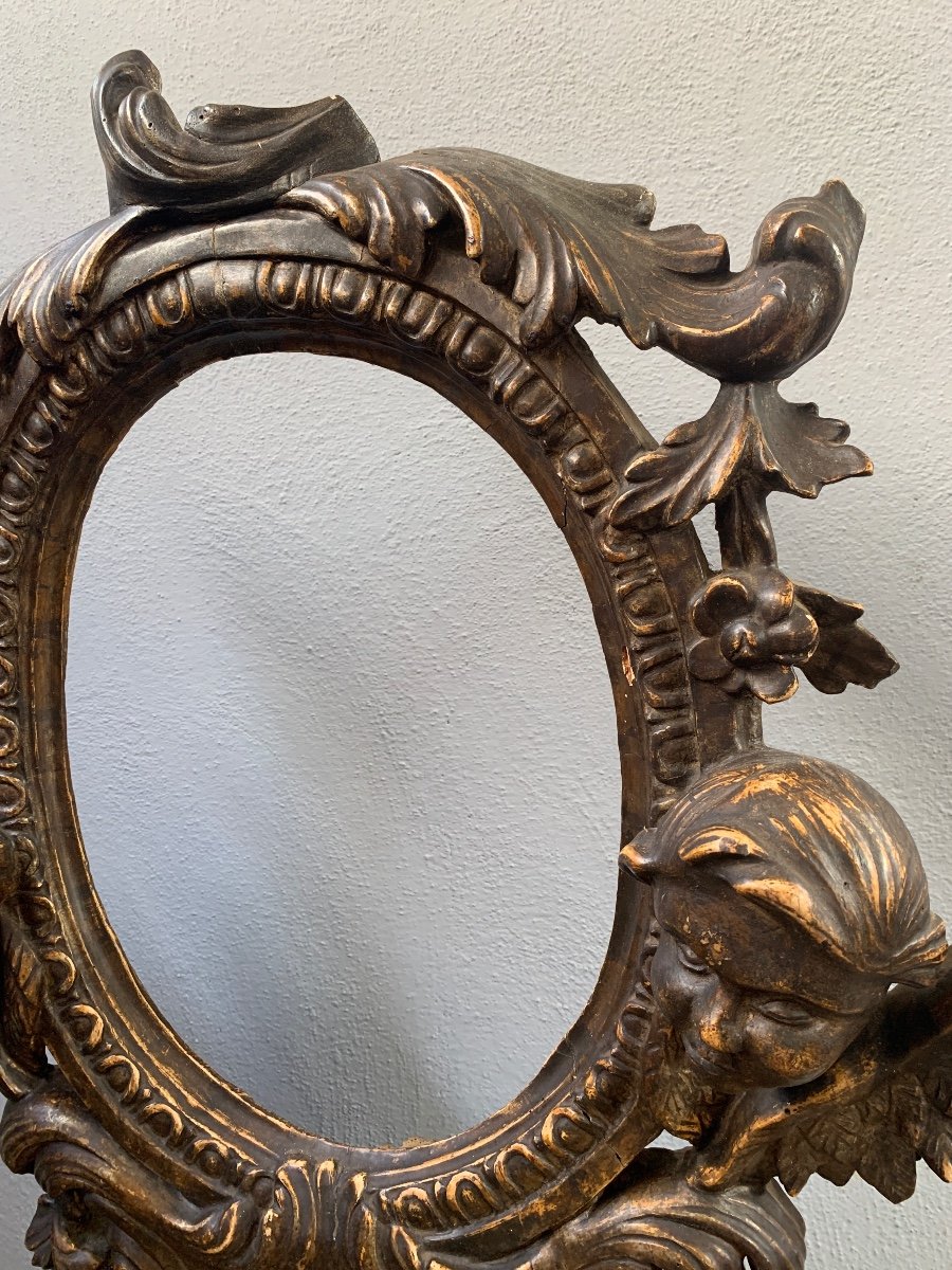 Specchiera in legno dorata a mecca Luigi XIII-photo-2