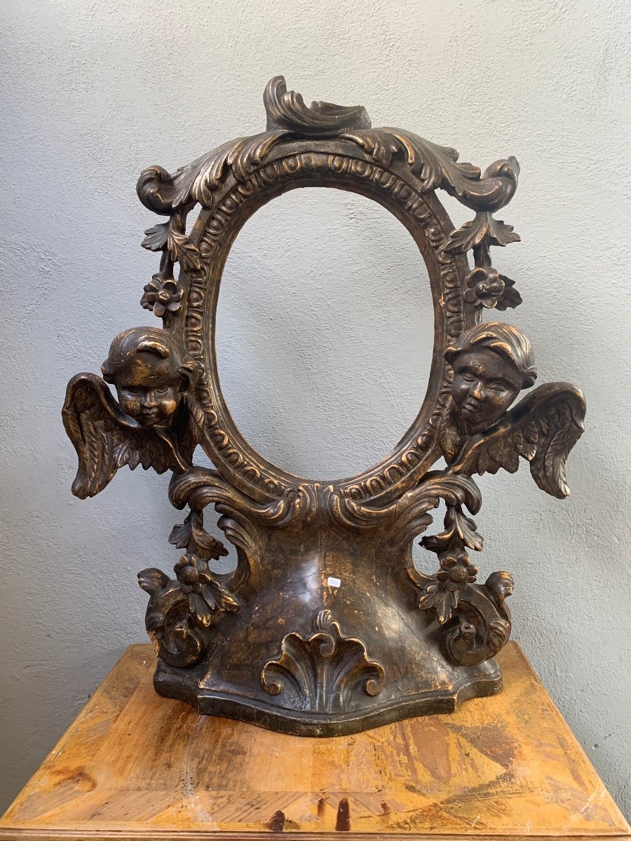 Specchiera in legno dorata a mecca Luigi XIII