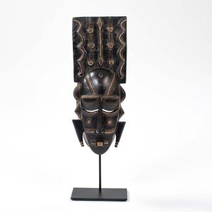 Africain Wooden Ligbi Mask Protruding Plate On The Head, Ivory Coast 1980s