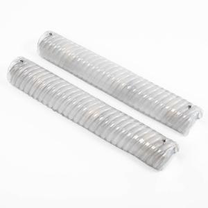 Pair Of Italian Mid-century Grey-nickel Ribbed Murano Glass Wall Sonces 1980s
