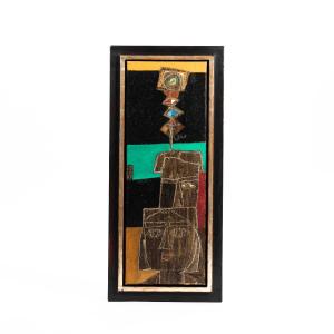 Cubist Painting In Acrylics On Canvas, Fritzie Abadi New York, 2001