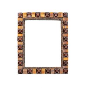 Mid-century Mosaic Mirror In Resin And Glass, In The Style Of Line Vautrin 1960s
