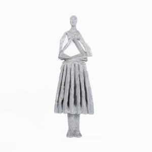 Abstract Wooden Grey-white Sculpture “free To Turn" By Christofer Kochs 2016