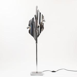 Minimalist Table Lamp With Clean, Polished And Chromed Lines, 1970s