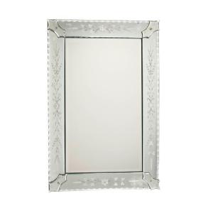 Rectangular Venetian Mirror With Delicate Decoration, 1930s