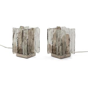 Pair Of Murano Glass Table Lamps By Carlo Nason For Mazzega
