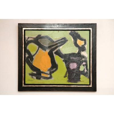Abstract Painting Serge Labégorre, Professionally Framed